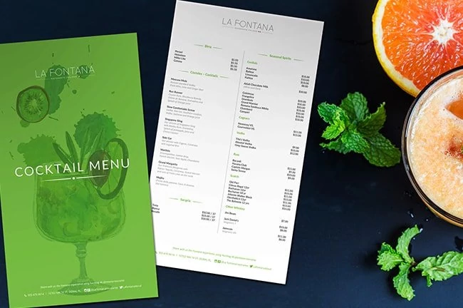 cocktail menu design