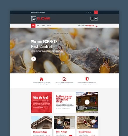 platinum pest website redesign